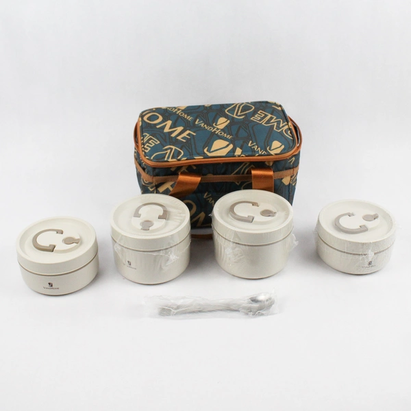 Vandhome Bento Box Set with Insulated Bag, 4 Stainless Steel Containers & Spoon