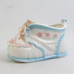 Vintage Ceramic Baby Shoe Planter With The Lace