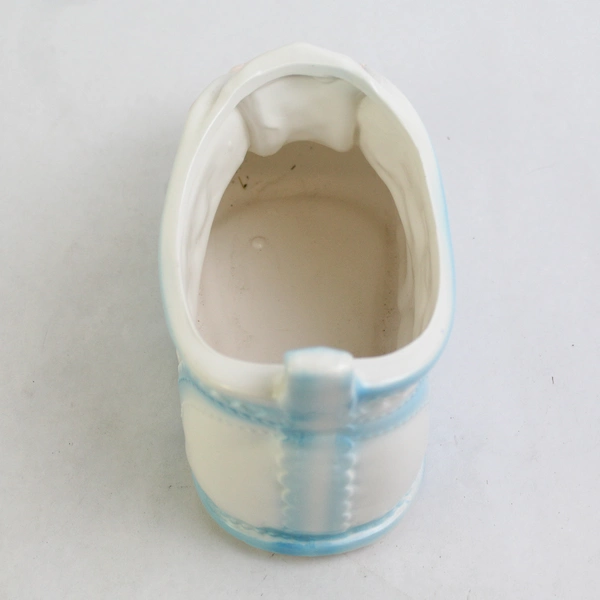 Vintage Ceramic Baby Shoe Planter With The Lace