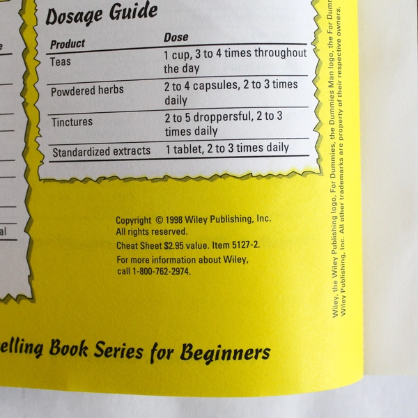 Herbal Remedies for Dummies by Christopher Hobbs (1998 Wiley Publishing PB