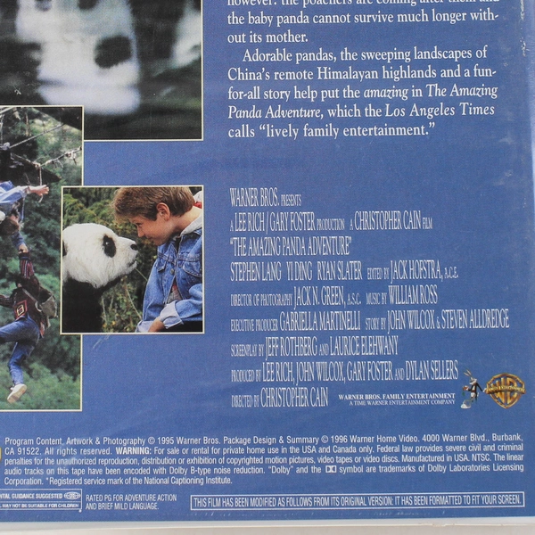 The Amazing Panda Adventure VHS 1996 Clam Shell Warner Brothers
