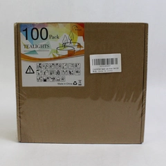 Sealed Set of 100 Unscented Tea Lights with 4 Hour Burn Time