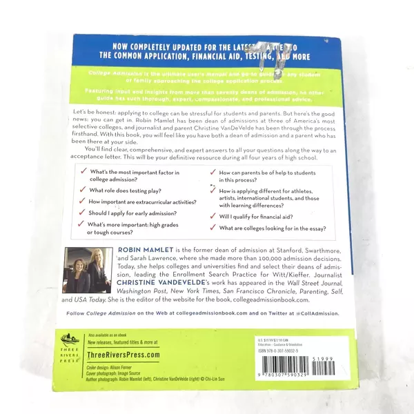 College Admission Step by Step by VanDeVelde & Mamlet - Pre-Owned Book