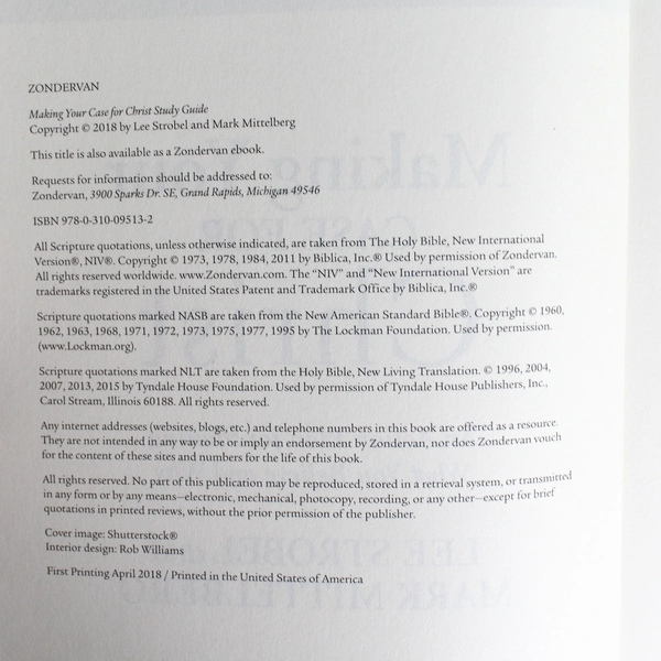 Making Your Case for Christ Study Guide By Lee Strobel & Mark Mittelberg 2018 PB