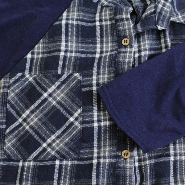 Heyson Women's Purple Blue Plaid Shacket Button Up Size 1XL