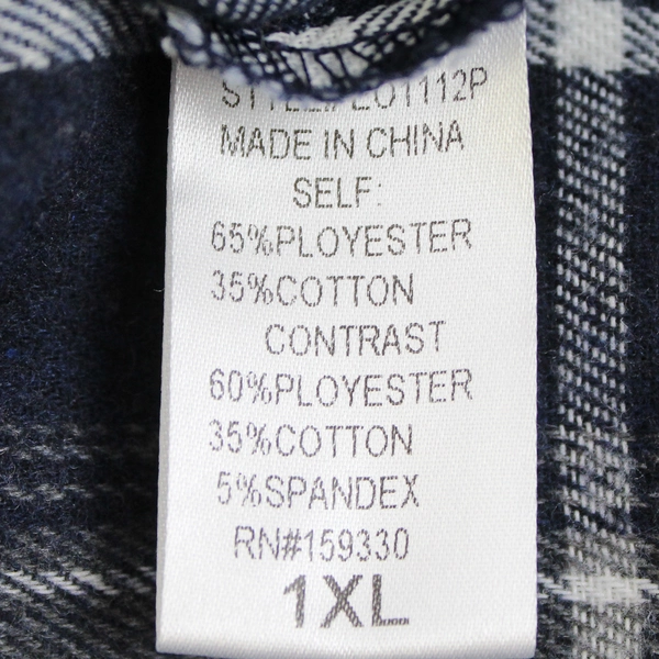 Heyson Women's Purple Blue Plaid Shacket Button Up Size 1XL