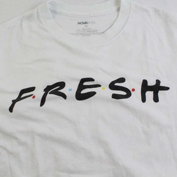 Fashion Nova Men's White Fresh Short Sleeves Crew Neck Pullover T Shirt Size XL