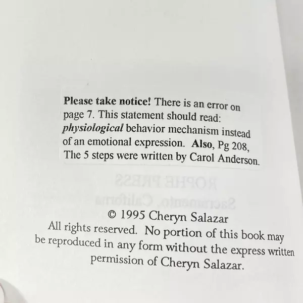 You Are Not Alone Compulsive Hair Pulling by Cheryn Salazar 1995 Book