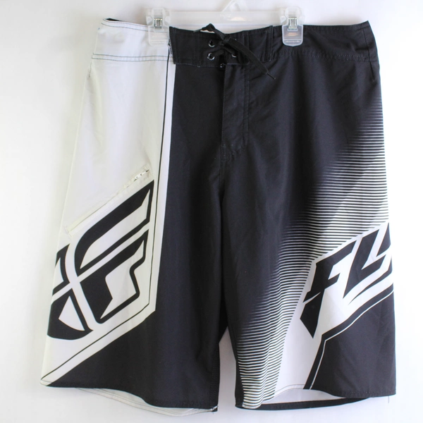 Fly Racing Men's Racing Gear 12 Inch Inseam Black & White Shorts Size 34