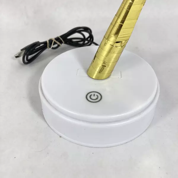 Set Of 2 Artificial LED Tree Lamps Gold Foil USB Powered