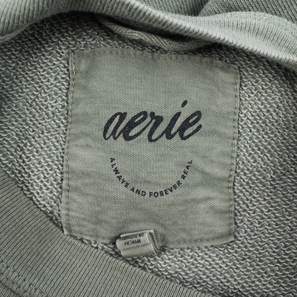 Aerie Solid Green Cotton Blend Sweatshirt Women's Size XS
