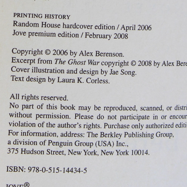 The Faithful Spy by Alex Berenson 2008 Paperback
