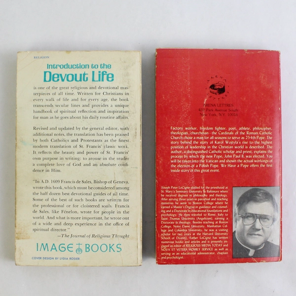 Lot Of 2 Catholic Figure Books: We Have a Pope & Intro. To The Devout Life (PB)