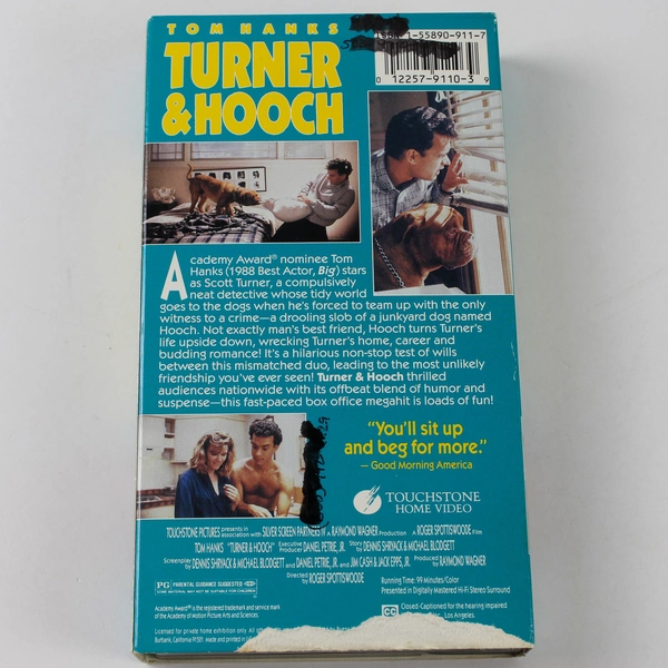 Turner & Hooch VHS 1996 Touchstone Home Entertainment Tom Hanks