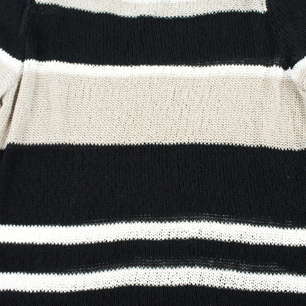 Ann Taylor Loft Black and Beige Open-Knit Sweater Women's Size Petite Large