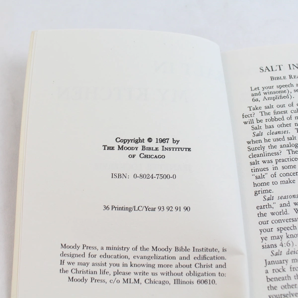 Salt in My Kitchen by Jeanette Lockerbie 1993 Vintage Trade Paperback