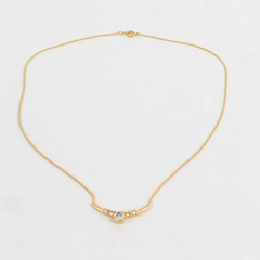 18 Inch Gold-Tone And Topaz Women's Necklace