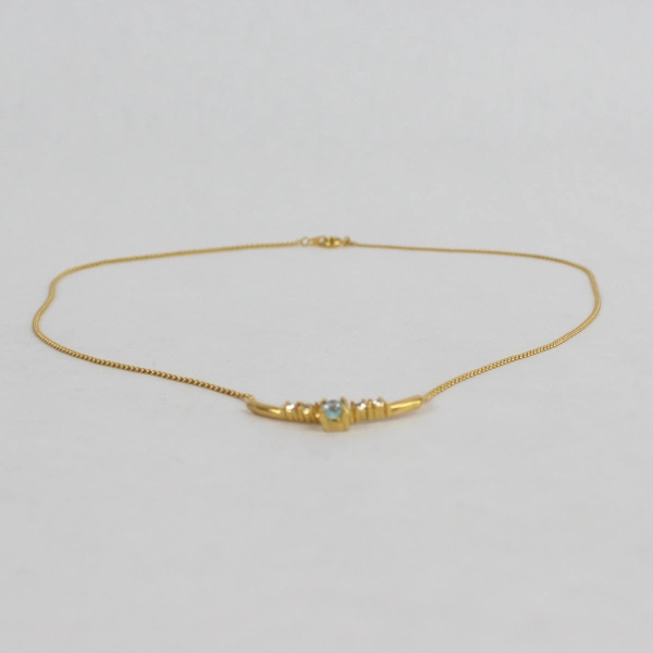 18 Inch Gold-Tone And Topaz Women's Necklace