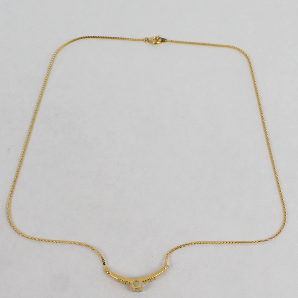 18 Inch Gold-Tone And Topaz Women's Necklace