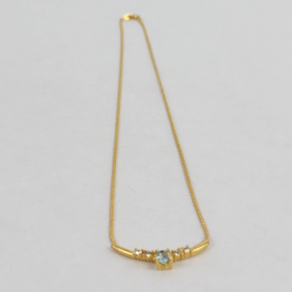 18 Inch Gold-Tone And Topaz Women's Necklace