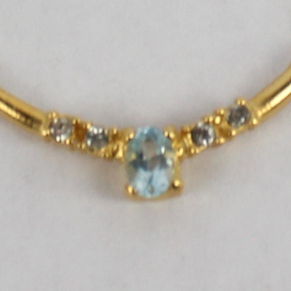 18 Inch Gold-Tone And Topaz Women's Necklace
