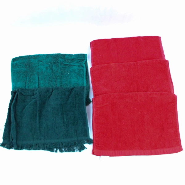 Lot of 5 Red & Green Embroidered Christmas Dishcloths Holiday Kitchen Decor