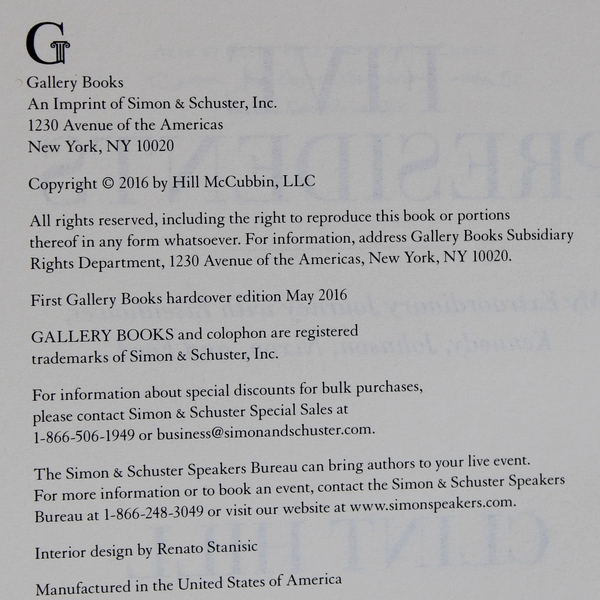 Five Presidents by Clint Hill Lisa McCubbin 2016 Hardcover Dust Jacket