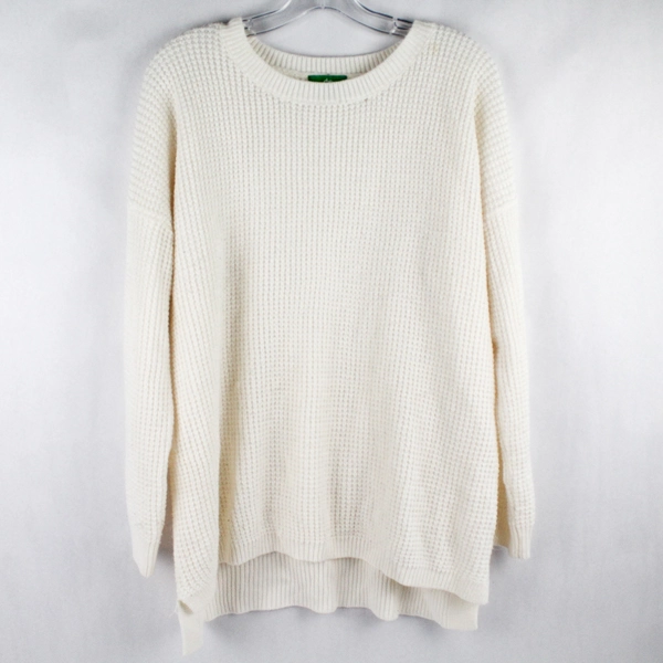 Dip White Waffle Knit Sweater Women's Size 1X