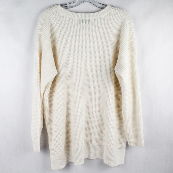 Dip White Waffle Knit Sweater Women's Size 1X