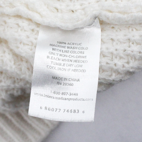 Dip White Waffle Knit Sweater Women's Size 1X