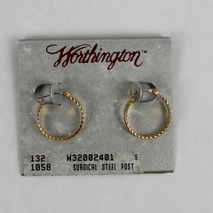 Worthington Gold Tone Surgical Steel Post Hoop Earrings 