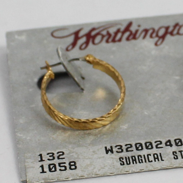 Worthington Gold Tone Surgical Steel Post Hoop Earrings 