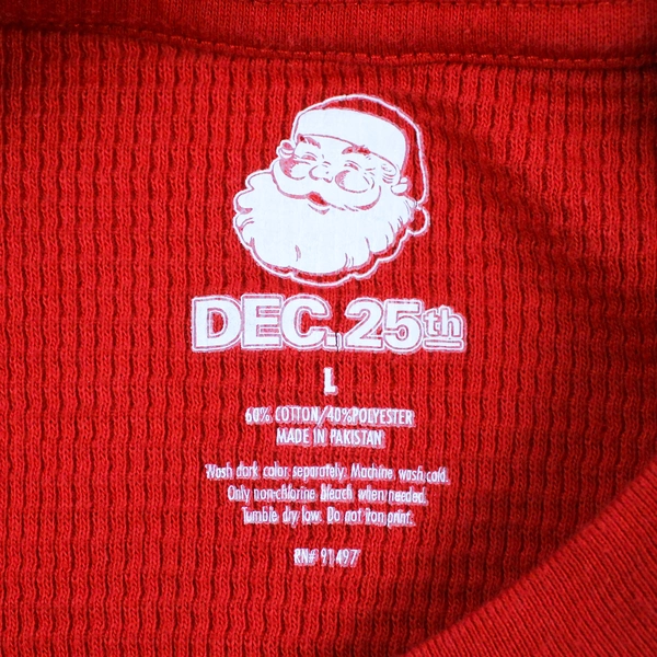 Dec. 25th Let's Get Blitzen Red Christmas Pajama Shirt Men's Large