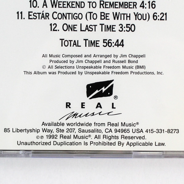 Jim Chappell Saturday's Rhapsody CD 1992 Real Music Acceptable Condition