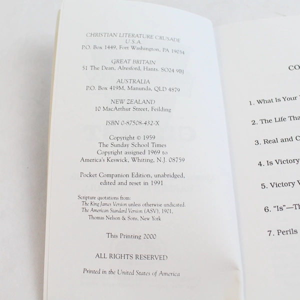 Victory in Christ by Charles Trumbull Pocket Companion Series 2000