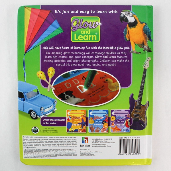 Glow and Learn Letters Board Book with Glow Pen by Hinkler Studios 2010