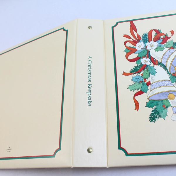 A Christmas Keepsake Hallmark Binder With Carols Stickers and Folders Vintage