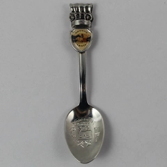 Oregon Trail Pewter Souvenir Spoon Covered Wagon Engraved Collectible 4.25"