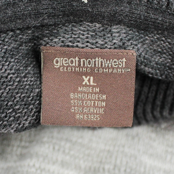 Great Northwest Gray Color Block 1/4-Zip Sweater Men's Size XL