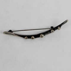 Handmade 2.75 Inch Silver-Toned Brooch 