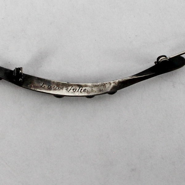 Handmade 2.75 Inch Silver-Toned Brooch 