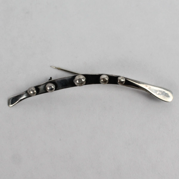 Handmade 2.75 Inch Silver-Toned Brooch 