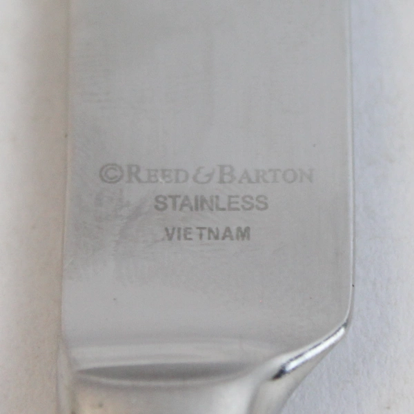 Lot of 5 Reed & Barton Elegant Bead Flatware Dinner Knives Stainless Steel