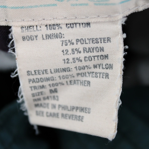 Vintage JLC Purple Green Full Zip Up Jacket 100% Cotton Women's Sz M