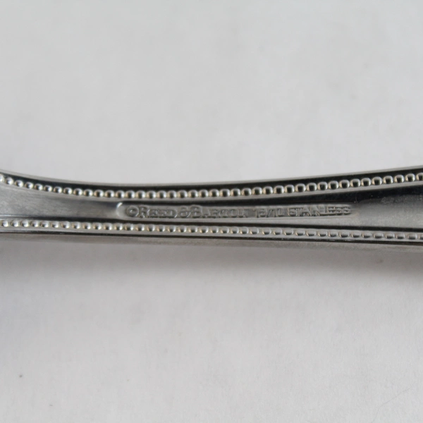 Reed & Barton Elegant Bead Serving Fork Stainless Steel Flatware