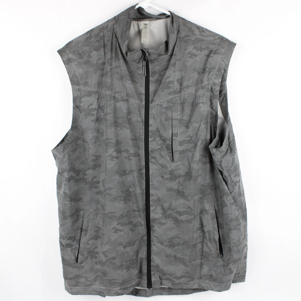 Dip Gray Camouflage Reflective Full Zip Up Vest Men's Size XL