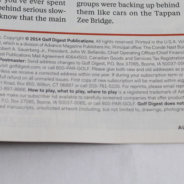 Lot Of 4 Golf Digest Magazines May June July August 2014