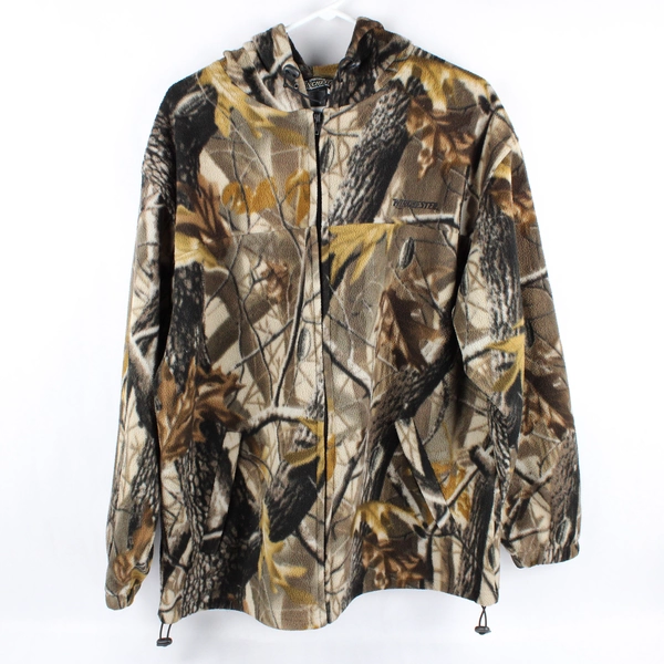Winchester Green Camo Hooded Fleece Full Zip Up Jacket Men's Size S