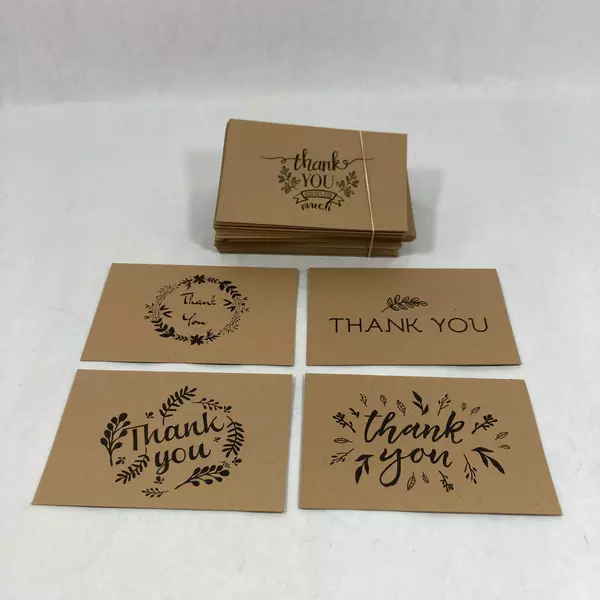 74 Brown Thank You Cards with Envelopes & Seals 4x6 Inch - Pre-owned