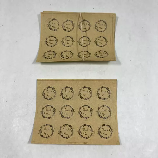 74 Brown Thank You Cards with Envelopes & Seals 4x6 Inch - Pre-owned